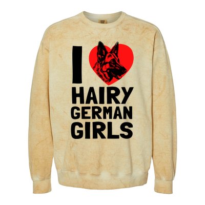 I Love Hairy GermanGirLs German Shepherd Edition Colorblast Crewneck Sweatshirt