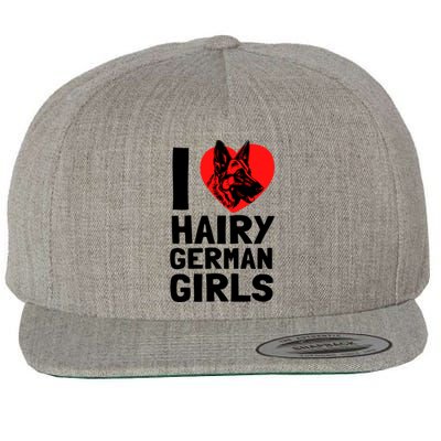 I Love Hairy GermanGirLs German Shepherd Edition Wool Snapback Cap