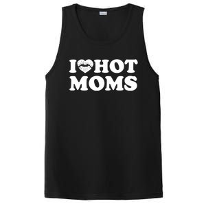 I Love Hot Moms Funny MotherS Day Heart Love Hot Moms Cute Gift PosiCharge Competitor Tank