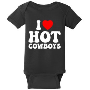 I Love Hot Cowboys, I Heart Hot Cowboys Lover Baby Bodysuit