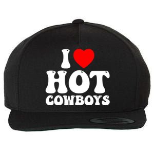 I Love Hot Cowboys, I Heart Hot Cowboys Lover Wool Snapback Cap