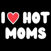 I Love Hot Moms Funny Red Heart Love Moms Doggie Tank