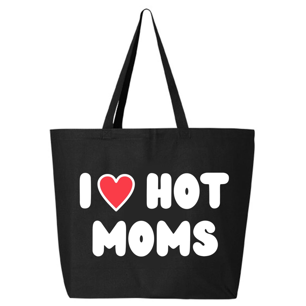 I Love Hot Moms Funny Red Heart Love Moms 25L Jumbo Tote