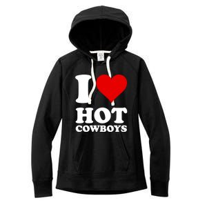 I Love Hot Cowboys I Heart Cowboys Funny Country Western Women's Fleece Hoodie