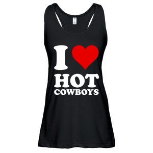 I Love Hot Cowboys I Heart Cowboys Funny Country Western Ladies Essential Flowy Tank