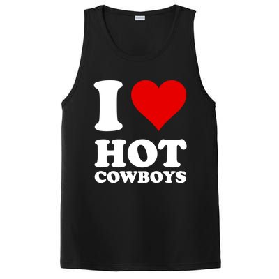 I Love Hot Cowboys I Heart Cowboys Funny Country Western PosiCharge Competitor Tank