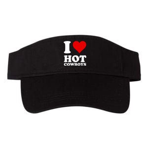 I Love Hot Cowboys I Heart Cowboys Funny Country Western Valucap Bio-Washed Visor