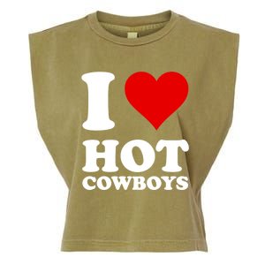 I Love Hot Cowboys I Heart Cowboys Funny Country Western Garment-Dyed Women's Muscle Tee