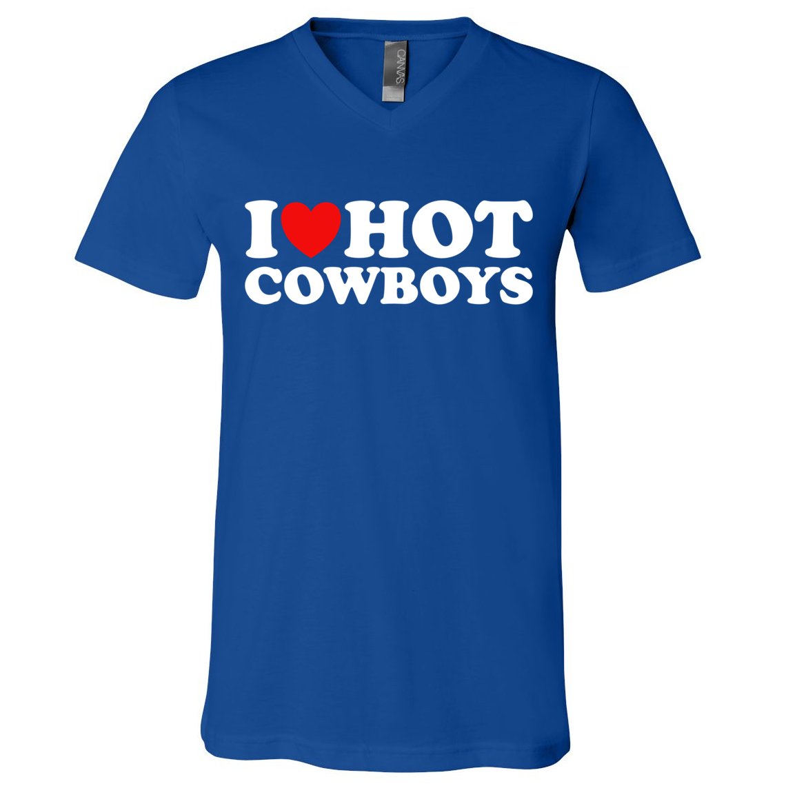 I Love Hot Cowboys I Heart Hot Cowboys Lover Gift Cowgirl Great Gift V-Neck T-Shirt