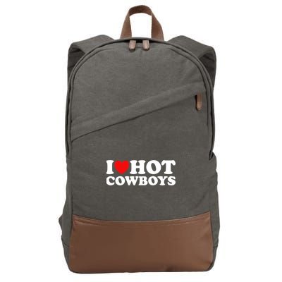 I Love Hot Cowboys I Heart Hot Cowboys Lover Gift Cowgirl Great Gift Cotton Canvas Backpack