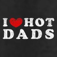 I Love Hot Dads I Heart Hot Dads 7 Panel Mesh Trucker Snapback Hat