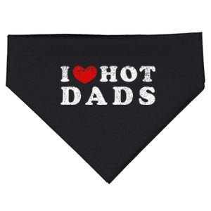 I Love Hot Dads I Heart Hot Dads USA-Made Doggie Bandana