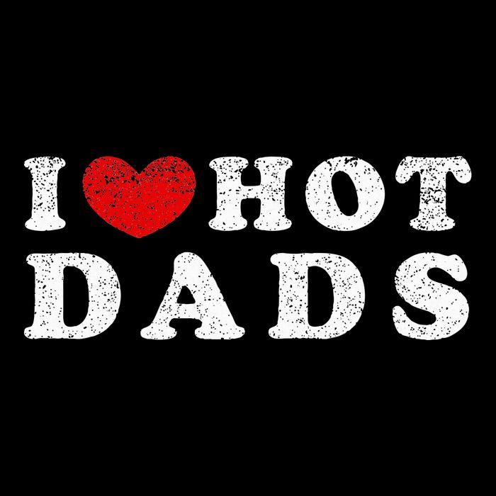 I Love Hot Dads I Heart Hot Dads Women's V-Neck T-Shirt