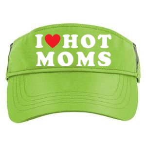 I Love Hot Moms Funny Red Heart Love Moms Funny Great Gift Adult Drive Performance Visor