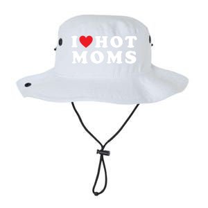 I Love Hot Moms Funny Red Heart Love Moms Funny Great Gift Legacy Cool Fit Booney Bucket Hat