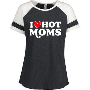 I Love Hot Moms I Heart Hot Moms Milf Funny Enza Ladies Jersey Colorblock Tee