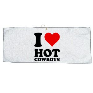 I Love Hot Cowboys I Heart Cowboys Funny Country Western Large Microfiber Waffle Golf Towel