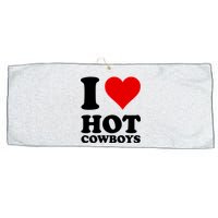 I Love Hot Cowboys I Heart Cowboys Funny Country Western Large Microfiber Waffle Golf Towel