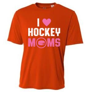 I Love Hockey Moms Humorous Hockey Lover Wife Husband Gift Cooling Performance Crew T-Shirt