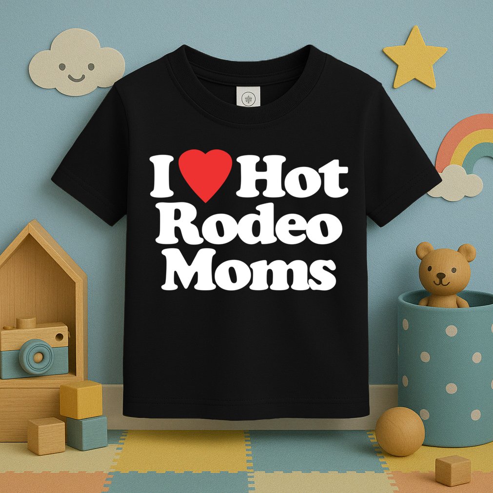 I Love Hot Rodeo Moms Funny Saying Cowboy Western Rodeo Toddler T-Shirt