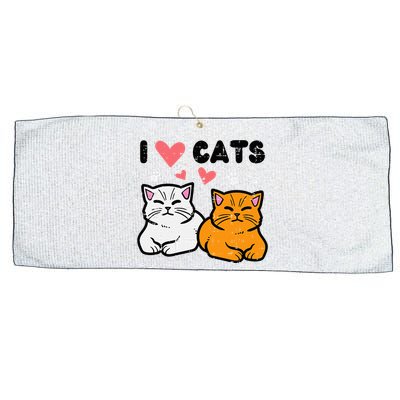 I Love Heart Cats Cute Kittens Pet Large Microfiber Waffle Golf Towel