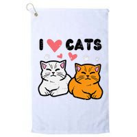 I Love Heart Cats Cute Kittens Pet Platinum Collection Golf Towel