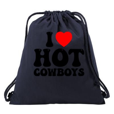 I Love Hot Cowboys, I Heart Hot Cowboys Lover Drawstring Bag