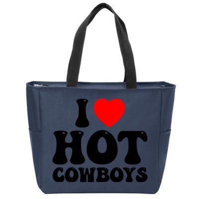 I Love Hot Cowboys, I Heart Hot Cowboys Lover Zip Tote Bag