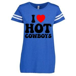 I Love Hot Cowboys, I Heart Hot Cowboys Lover Enza Ladies Jersey Football T-Shirt