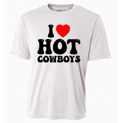 I Love Hot Cowboys, I Heart Hot Cowboys Lover Cooling Performance Crew T-Shirt