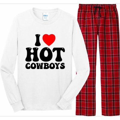 I Love Hot Cowboys, I Heart Hot Cowboys Lover Long Sleeve Pajama Set