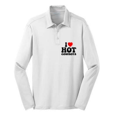 I Love Hot Cowboys, I Heart Hot Cowboys Lover Silk Touch Performance Long Sleeve Polo