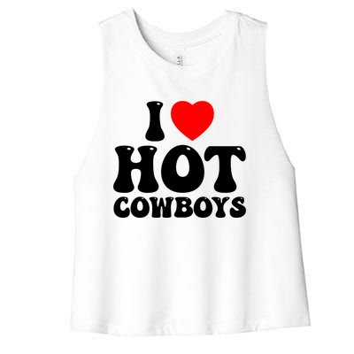 I Love Hot Cowboys, I Heart Hot Cowboys Lover Women's Racerback Cropped Tank