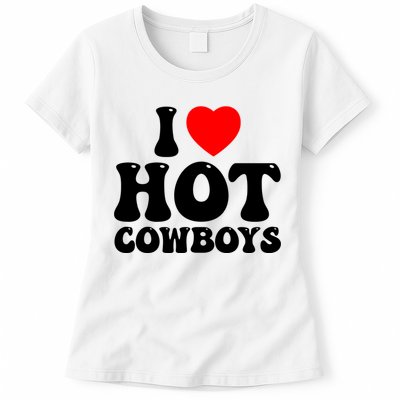 I Love Hot Cowboys, I Heart Hot Cowboys Lover Womens T-Shirt