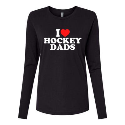 I Love Hockey Dads Gift Womens Cotton Relaxed Long Sleeve T-Shirt