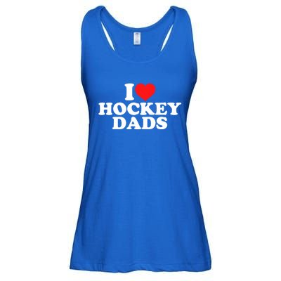 I Love Hockey Dads Gift Ladies Essential Flowy Tank