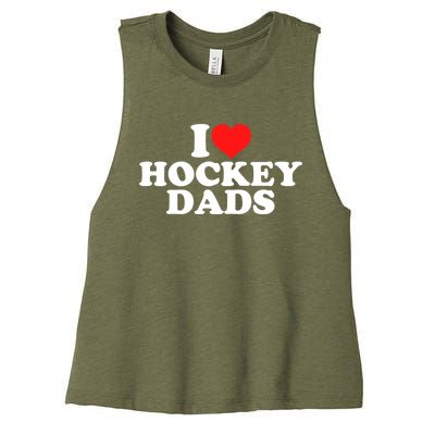 I Love Hockey Dads Gift Women's Racerback Cropped Tank