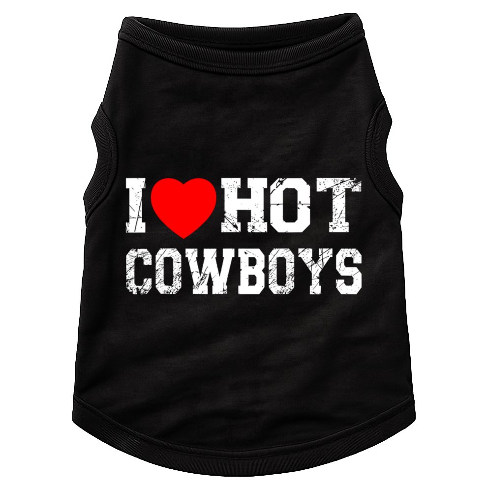 I Love Hot Cowboys, I Heart Hot Cowboys Lover Doggie Tank