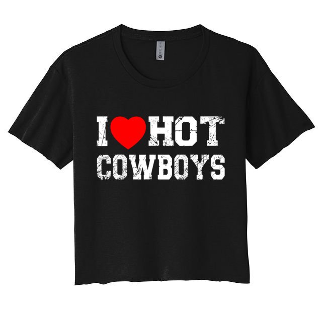 I Love Hot Cowboys, I Heart Hot Cowboys Lover Crop Top