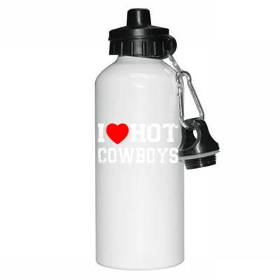 I Love Hot Cowboys, I Heart Hot Cowboys Lover Aluminum Water Bottle