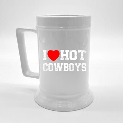 I Love Hot Cowboys, I Heart Hot Cowboys Lover Beer Stein