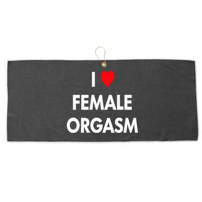 I Love Heart Female Orgasm Funny Saying Large Microfiber Waffle Golf Towel