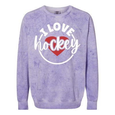 I Love Hockey Great Gift Colorblast Crewneck Sweatshirt