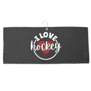 I Love Hockey Great Gift Large Microfiber Waffle Golf Towel