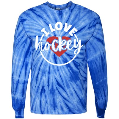 I Love Hockey Great Gift Tie-Dye Long Sleeve Shirt