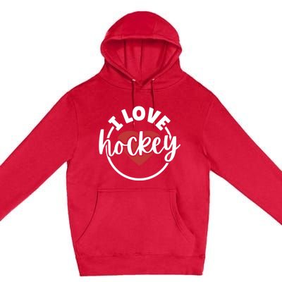 I Love Hockey Great Gift Premium Pullover Hoodie