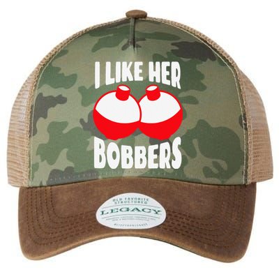 I Like Her Bobbers Funny Fishing Couples Gifts Legacy Tie Dye Trucker Hat