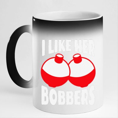 I Like Her Bobbers Funny Fishing Couples Gifts 11oz Black Color Changing Mug