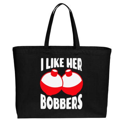 I Like Her Bobbers Funny Fishing Couples Gifts Cotton Canvas Jumbo Tote