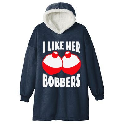 I Like Her Bobbers Funny Fishing Couples Gifts Hooded Wearable Blanket